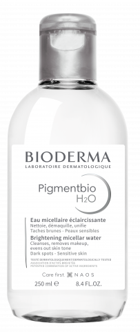 BIODERMA product photo, Pigmentbio H2O 250ml, micellar cleansing water for hyperpigmented skin
